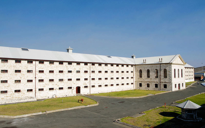 someone touring the Fremantle Prison, spooky adventure, October 2024, Australia